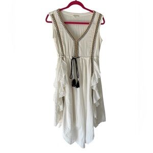 Talisman white boho Dress with ruffles